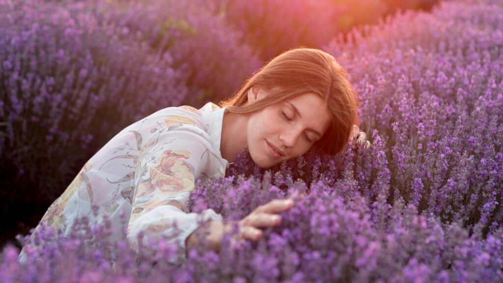 Lavender Reduces anxiety and promotes deep sleep.